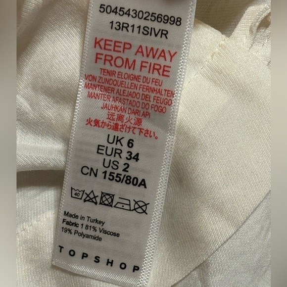 Topshop-ORGANZA SLEEVE BLOUSE IN IVORY - Picture 7 of 7